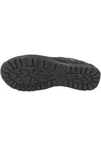 Suola in gomma nera con scanalature profonde, con il marchio "DOCKERS BY GERLI". La parte superiore presenta un materiale testurizzato con cuciture in contrasto.