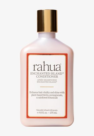 Bottiglia di balsamo Rahua Enchanted Island con tappo dorato, 275 ml, migliora la vitalità e la brillantezza dei capelli con biotina vegetale, melograno e guava.