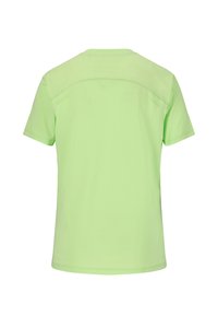 Kortärmad t-shirt i ljus limegrön, tillverkad av lättviktsmaterial. Har en enkel rundad halsringning och sömlös baksidesdesign.