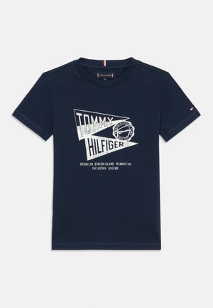TEXTURED GRAPHIC PRINT TEE - Camiseta estampada - dark night navy