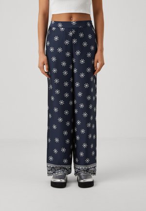 VIJULINE PANTS - Stoffhose - navy/white