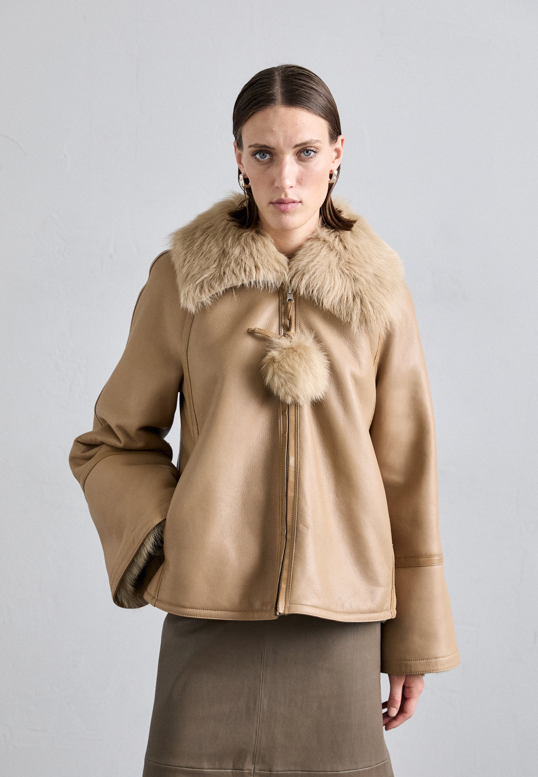 By Malene Birger ODELLIES - Leather jacket - tannin/beige By Malene Birger ODELLIES - Leather jacket - tannin/beige