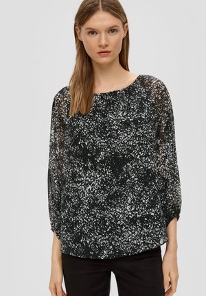 MIT RAFFUNGEN - Blusa - schwarz