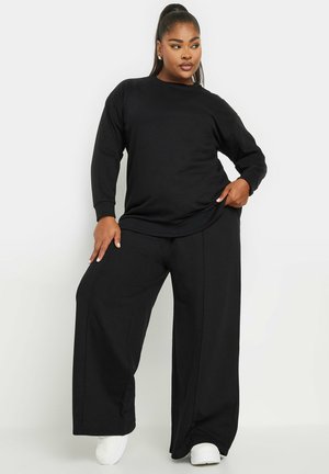 Yours Clothing WIDE JOGGER SET - Træningssæt - black