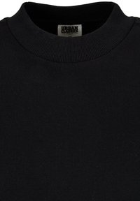 Svart sweatshirt i økologisk bomull med ribbet rund hals, med en glatt tekstur og et merke merket "Urban Classics."