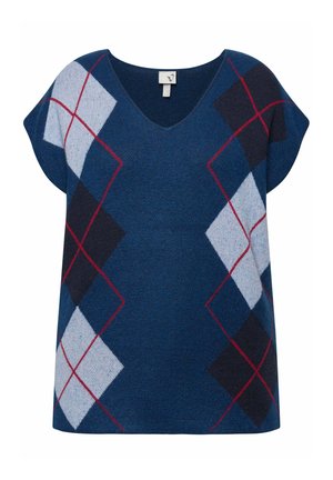 Ulla Popken V-NECK  - T-shirts print - navy blue