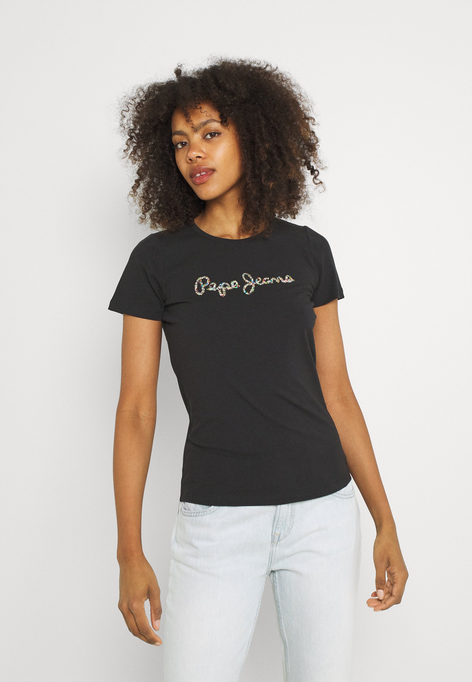 Pepe Jeans DORITA - Print T-shirt - black - Zalando.co.uk