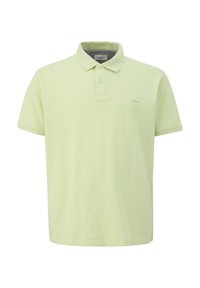 Polo shirt in lichtgroen, korte mouwen, met kraag en twee knopen, gemaakt van soepel katoen, subtiele merkllogo op de borst.