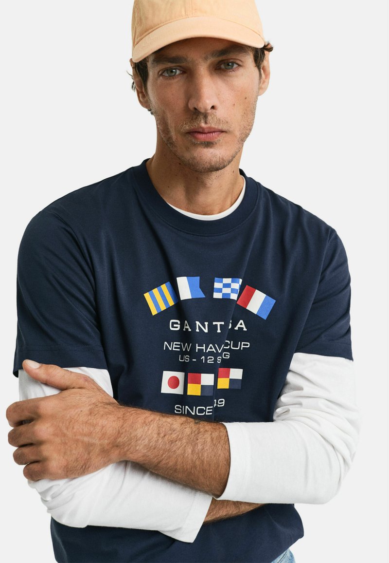 Maglietta Uomo GANT - T-Shirt Graphic Cotone Stampa Casual - Foto 6