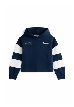 BACK LOGO COLOUR-BLOCKED - Felpa con cappuccio - dark blue