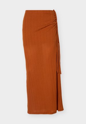 Gina Tricot, TIE DETAIL SKIRT - Μάξι φούστα - ginger bread