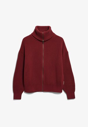 ARMEDANGELS, VANISÉ RIB - Strickjacke - velvet red-light velvet red
