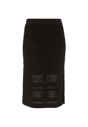 s.Oliver MIT MUSTER - Pencil skirt - schwarz