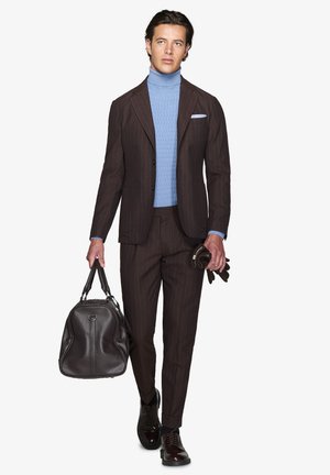 CONDOTTI SET - Jakkesæt - dark brown pinstripe