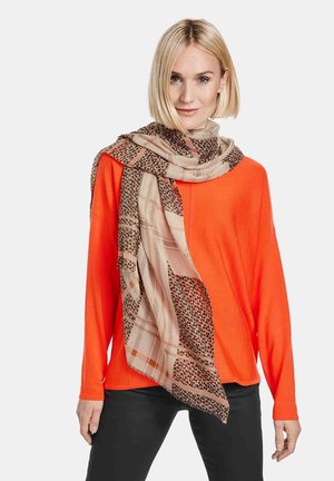 MIT KARO PATCH - Scarf - camel/ pumpkin/ schwarz