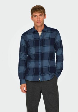 ONSGUDMUND CHECKED SHIRT - Button down-skjorte - navy blazer