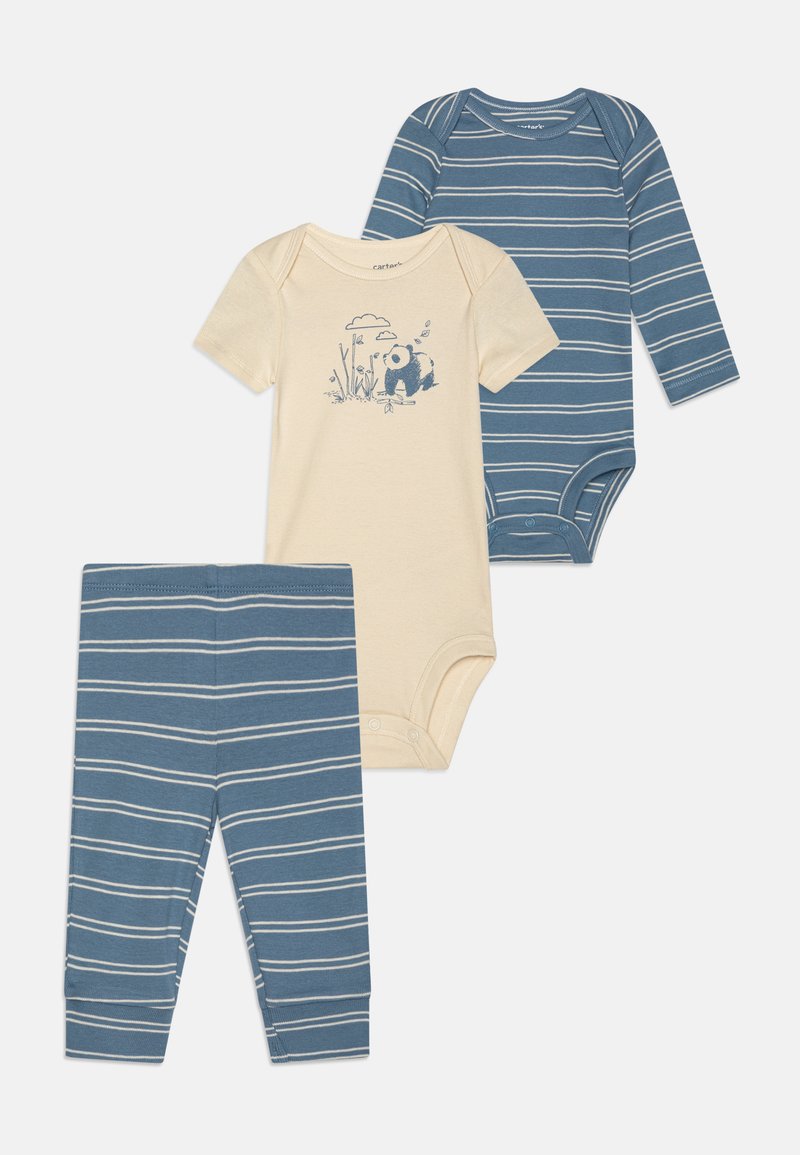 Carter's STRIPE PANDA PANT SET - Potiskana majica - blue