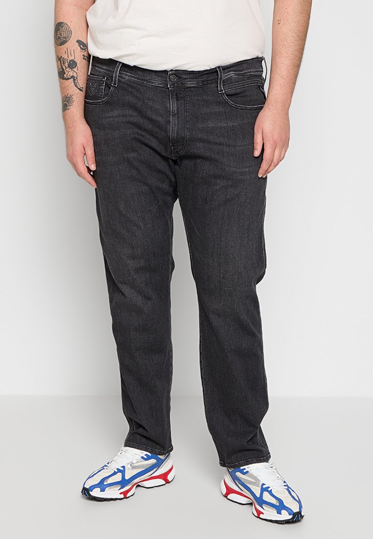 Replay Plus Slim fit jeans donkergrijs