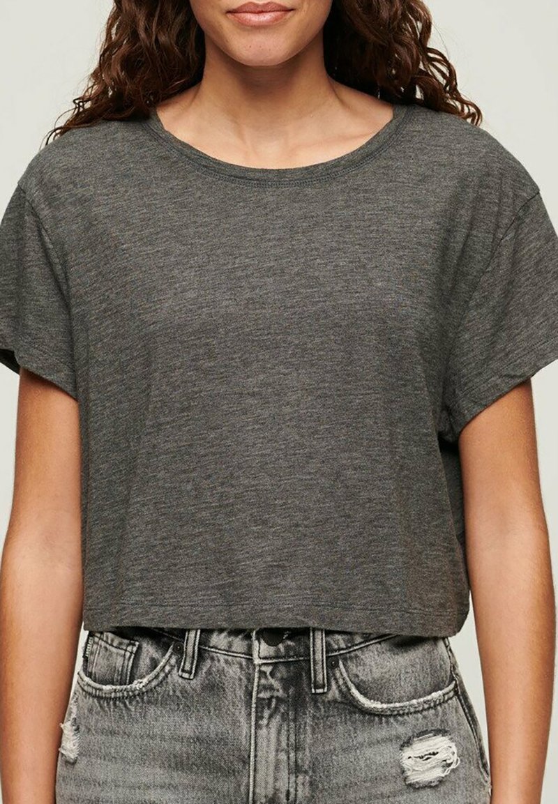 Superdry - SLOUCHY CROPPED - T-shirt basic - cosmo grey marl, Vergroten