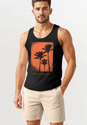 PALMEN FOTO VINTAGE RETRO STYLE  - Top - orange/schwarz