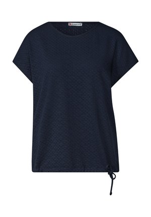 Street One, T-SHIRT AUS SPITZE MIT RUNDHALS - T-shirt imprimé - darkest blue