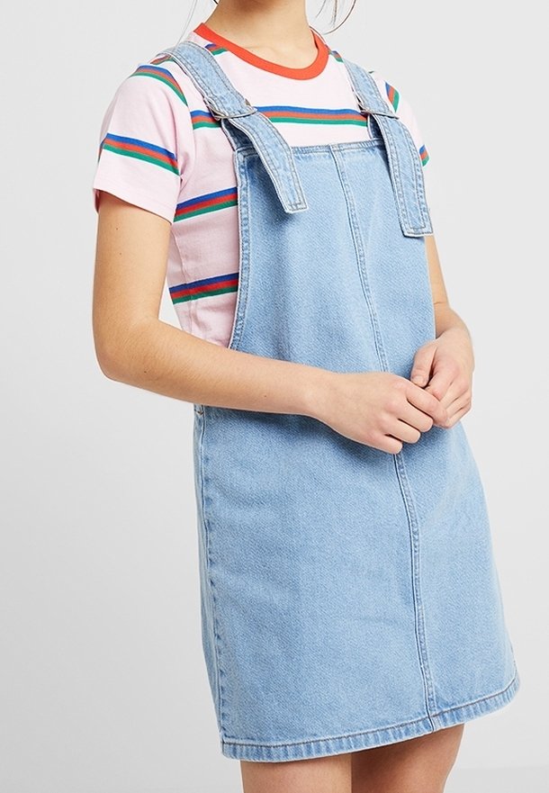 topshop denim dungaree dress Topshop Petite Denim dress - blue denim - (Pre-owned)