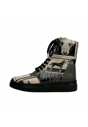 Dogo Schnürstiefelette - natur schwarz