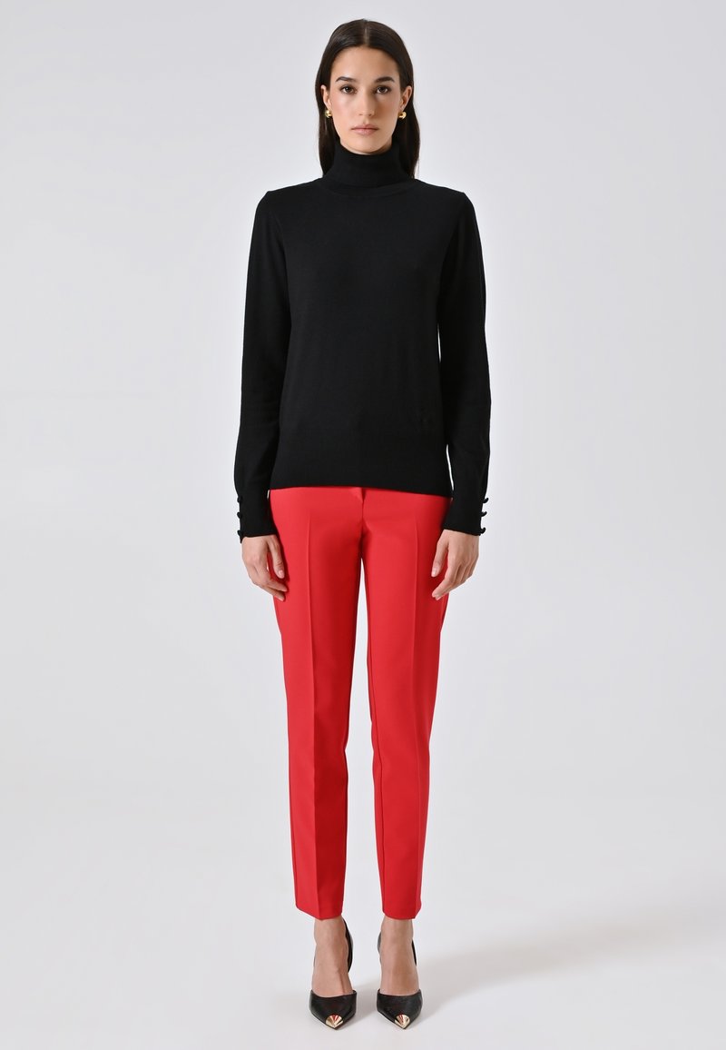 Rollkragen Strickpullover Marc Aurel Pullover Rot Graue Oversize