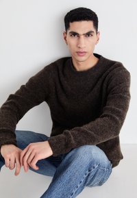 Jack & Jones PREMIUM JPRBLAELIAS CREW NECK  - Jumper - slate black melange
