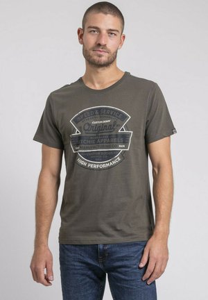 COL ROND JIROBIN - T-shirt imprimé - kaki