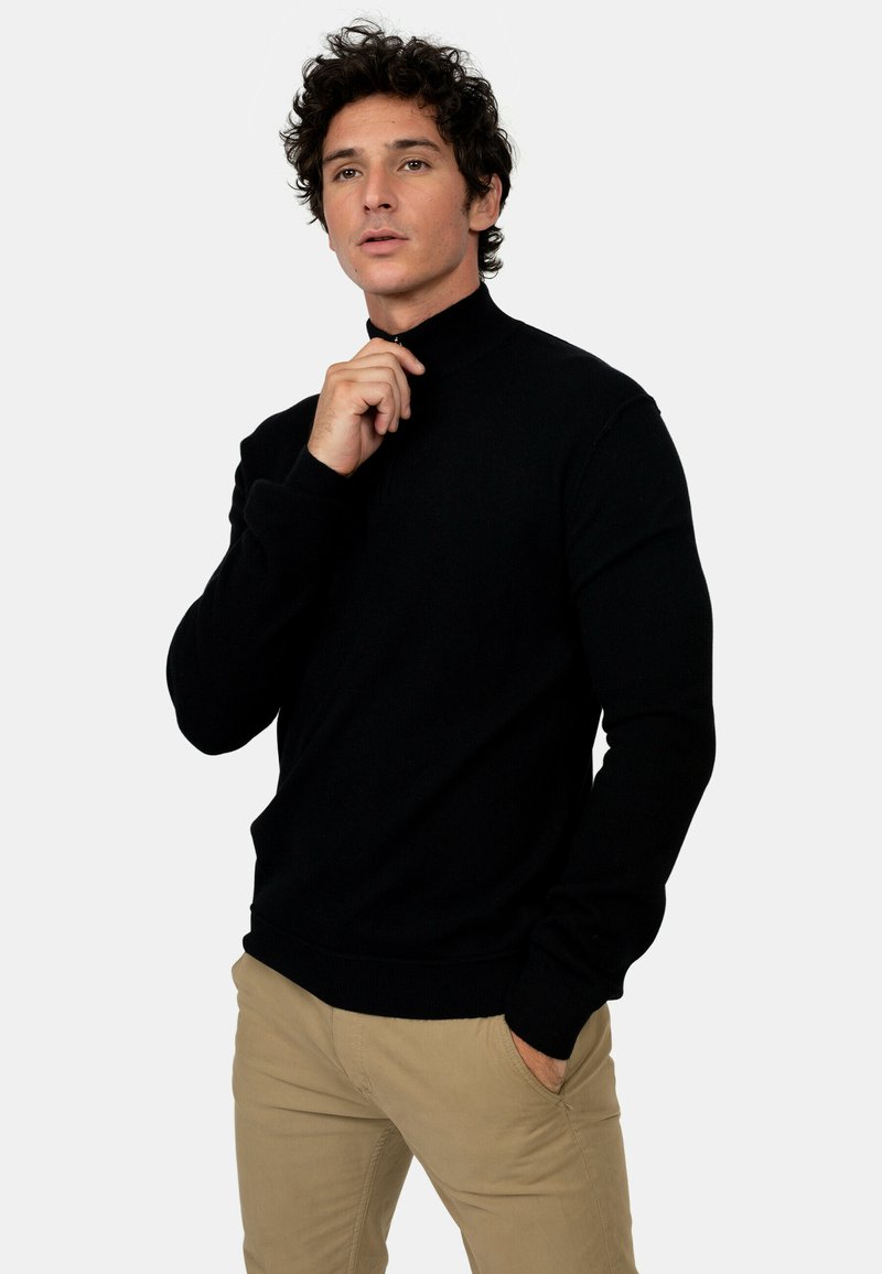 Just Cashmere HALF ZIPPED HIGH COLLAR - Svetr - bordeaux