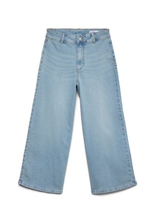 Vero Moda VMLARONE CROPPED - Wide leg - light blue denim