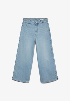 Vero Moda VMLARONE CROPPED - Wide leg - light blue denim