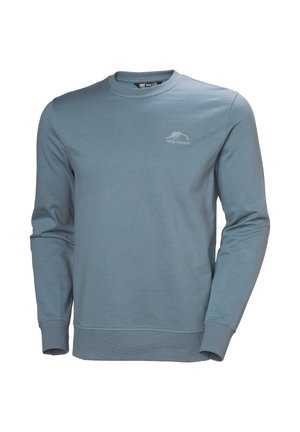 Lichtblauw longsleeve sweatshirt gemaakt van een zachte katoenmix. Heeft een ronde halslijn, geribbelde manchetten en een klein logo op de borst.