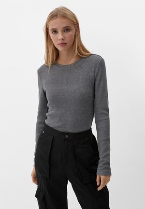 MIT RIPPSTRUKTUR - Longsleeve - schwarz