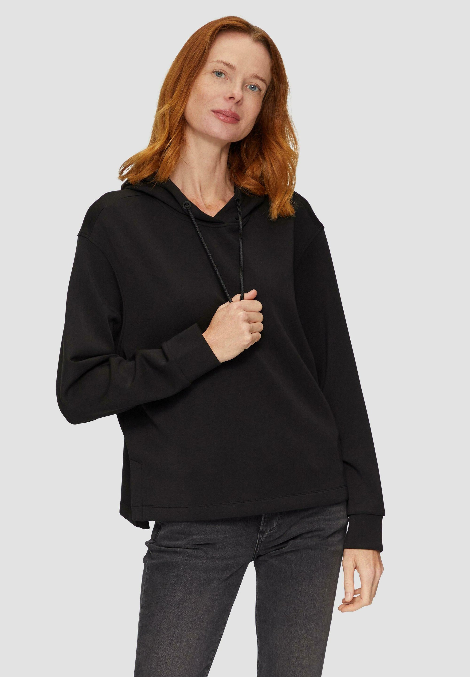 Sweatshirt Schwarze Kapuzenpulli VOGUE Hoodie Schwarz Mit Tonaler