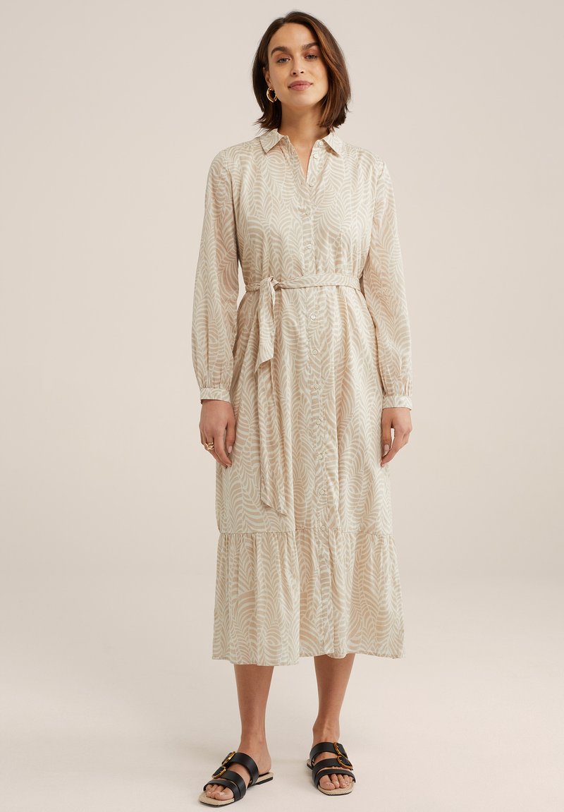 WE Fashion Abito a camicia - beige