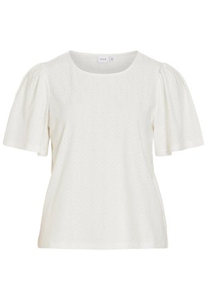 VILA, Short Sleeved VIBELLI Round neck - Trükipildiga T-särk - snow white