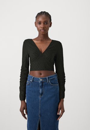 VILA VIKAWA CROPPED - Hosszú ujjú felső - black