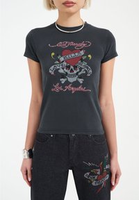 Ed Hardy - LOVE KILLS SLOWLY DIAMANTE  - Print T-shirt - black Thumbnail Image 1