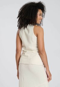 South Beach PLAIN BLEND LONGLINE BUTTON - Blouse - beige