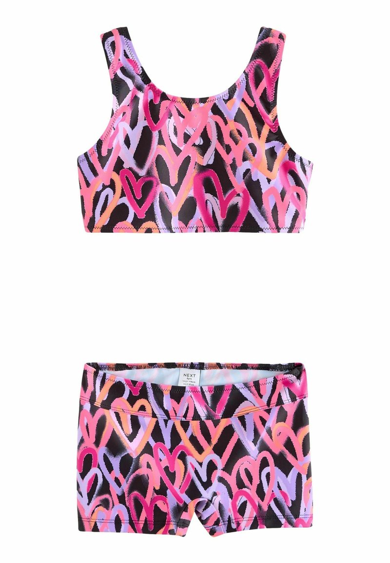 Next REGULAR FIT SET - Bikini - black pink hearts