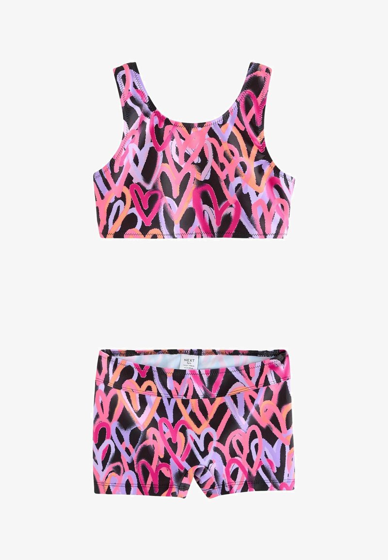 Next REGULAR FIT SET - Bikini - black pink hearts