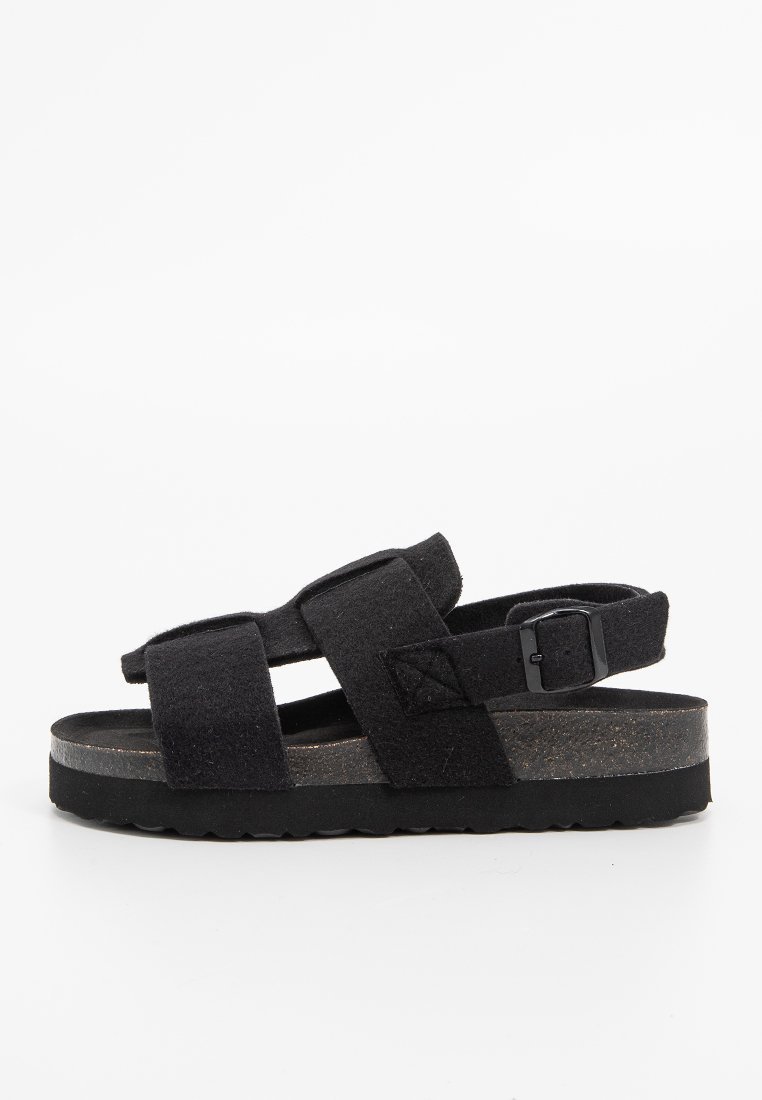 Shepherd Sandalen met plateauzool zwart