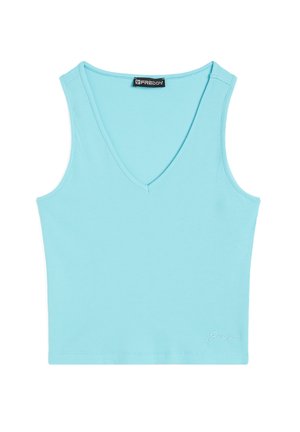 SLIM FIT IN CON SCOLLO A V - Top - blue radiance