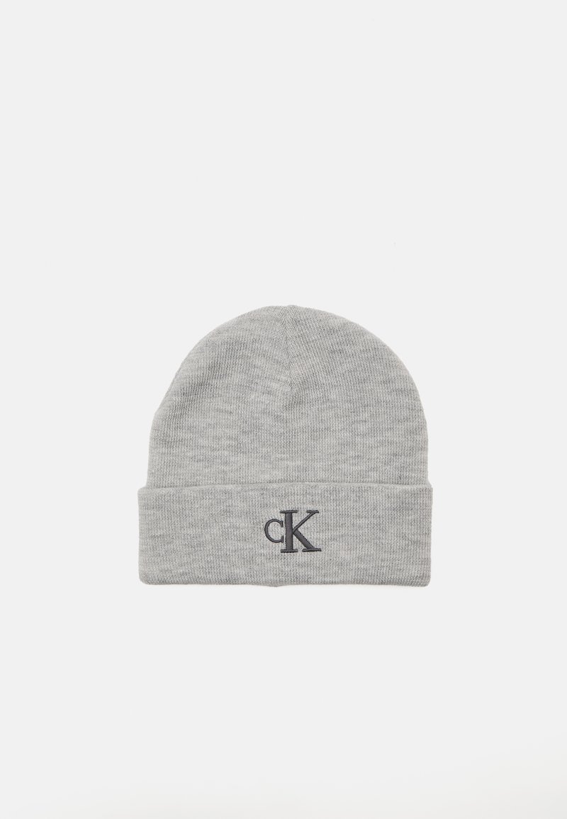 Calvin Klein Jeans MONOGRAM EMBRO BEANIE - Beanie - grey heather
