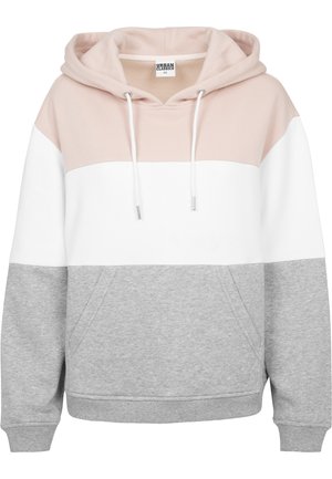 Mikina s kapucňou - light rose/white/grey