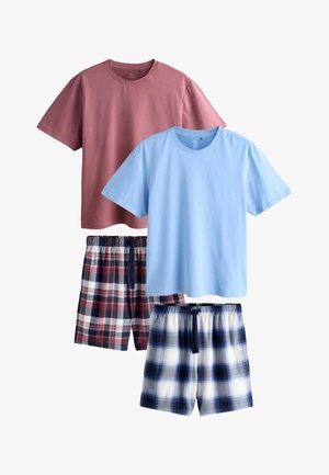 Next, REGULAR FIT - COSY SHORT SLEEVE SET 2 PACK - Nachtwäsche Set - blue mauve purple
