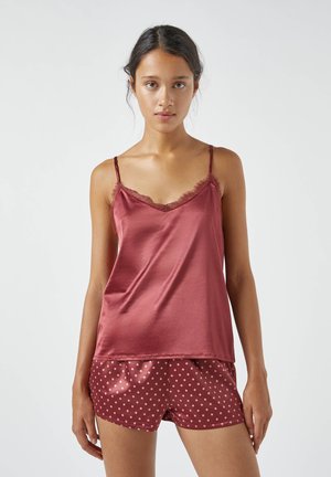 MIT SPITZE - Haut de pyjama - bordeaux