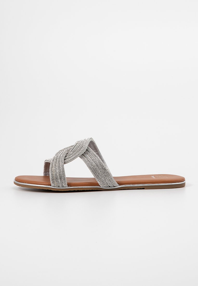 Dune London Muiltjes zilverkleurig Dune London Muiltjes zilverkleurig